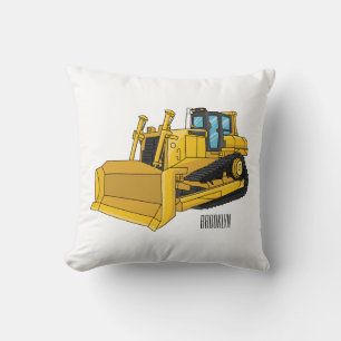 Coussin Illustration de bulldozer animé
