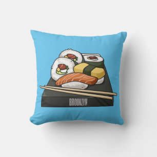 Coussin Illustration de cartoon de sushi