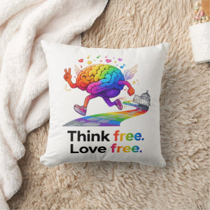 Coussin Illustration de cerveau de liberté de santé mental