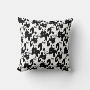 Coussin Illustration de chat effrayant mignon pour Hallowe