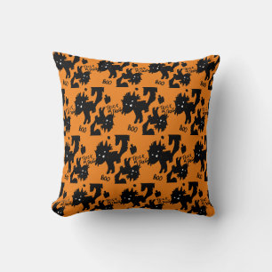 Coussin Illustration de chat effrayant mignon pour Hallowe