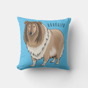 Coussin Illustration de chien Rough collie