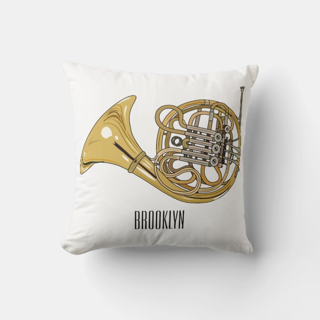 Coussin Illustration de corne française (Recto)