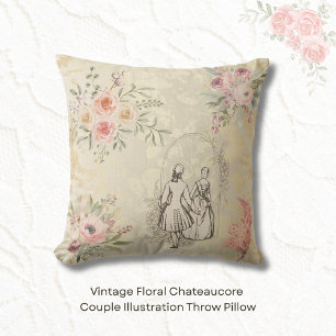 Coussin Illustration de couple Chateaucore aux motifs flor