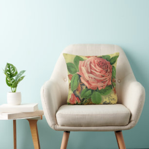 Coussin Illustration de couverture de guide vintage sur la