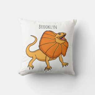 Coussin Illustration de dessin animé de lézard à cou orang