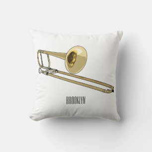Coussin Illustration de dessin animé de Trombone