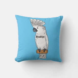 Coussin Illustration de dessin animé d'oiseau cacatoès à h