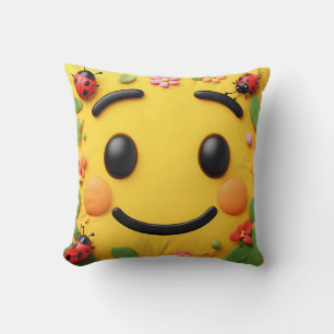Coussin Illustration de dessin animé lumineux avec coccine
