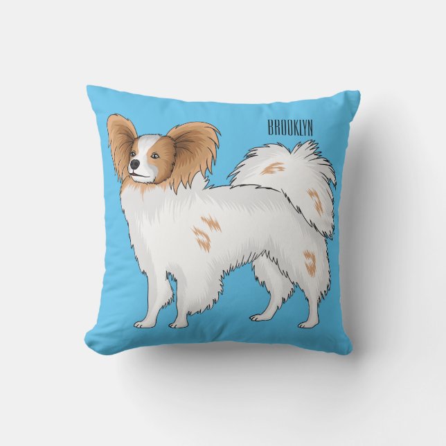 Coussin Illustration de dessin pour chien de Papillon (Recto)