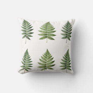 Coussin Illustration de feuilles de fougère botanique vint