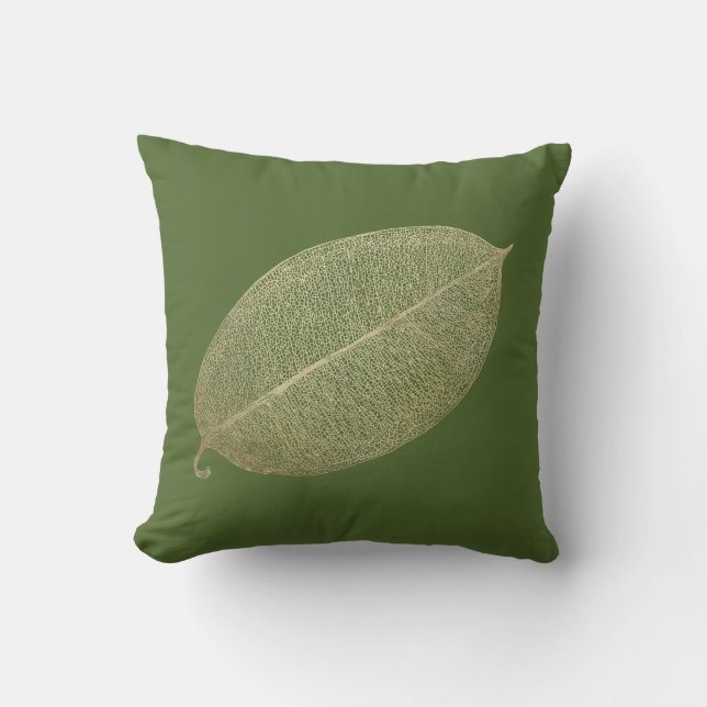 Coussin Illustration de grille de feuille d'or avec oreill (Recto)