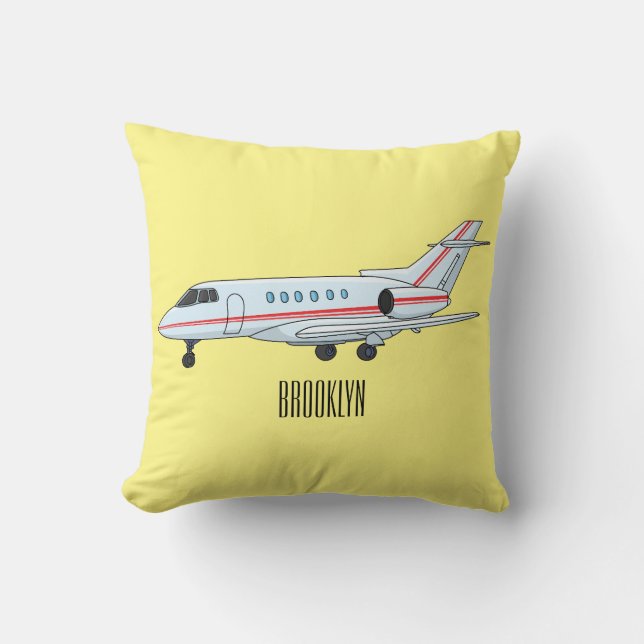 Coussin Illustration de jet privé (Recto)