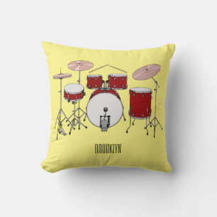 Coussin Illustration de kit de batterie
