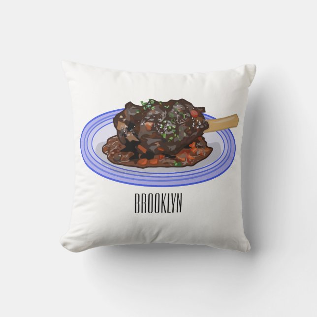 Coussin Illustration de la caricature de l'agneau braisé (Recto)