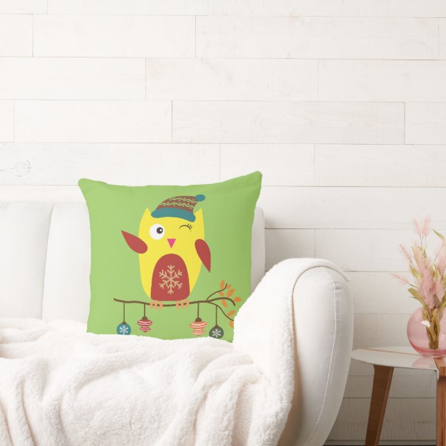 Coussin Illustration de la chouette de Noël (Canapé)
