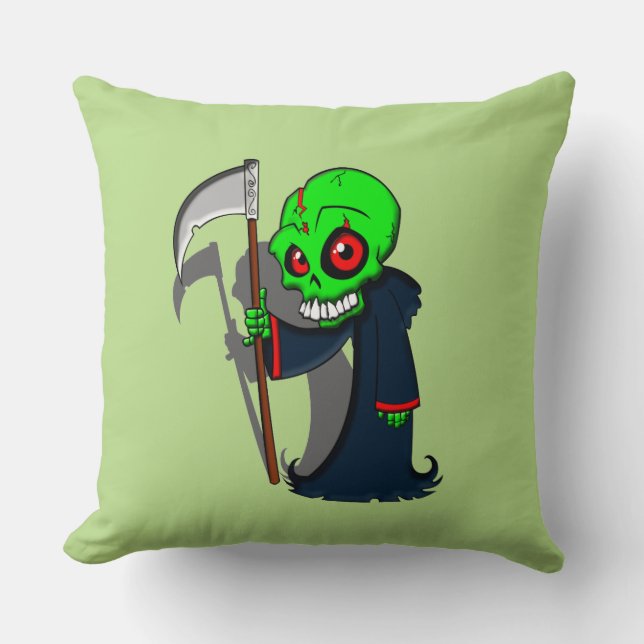 Coussin Illustration de la faucheuse souriante Déplaisant  (Recto)
