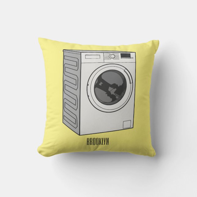 Coussin Illustration de la machine à laver (Recto)