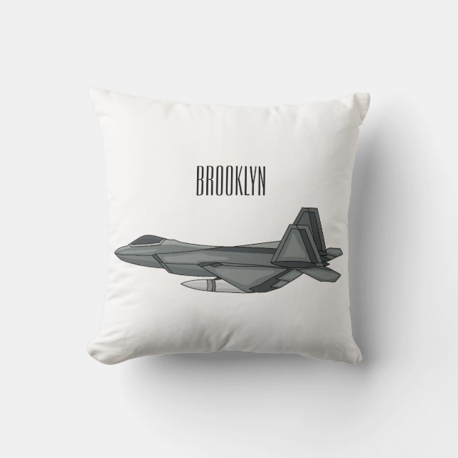 Coussin Illustration de l'avion de chasse (Recto)