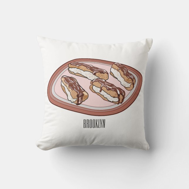 Coussin Illustration de l'éclair de chocolat (Recto)
