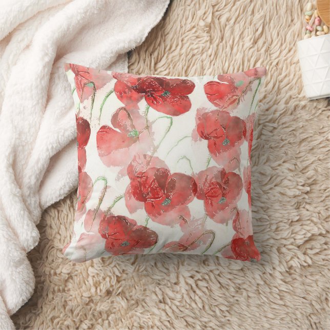 Coussin Illustration de l'élégante couleur rouge de l'aqua (Couverture)