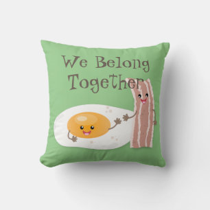 Coussin Illustration de l'oeuf de Cute kawaii et du bacon