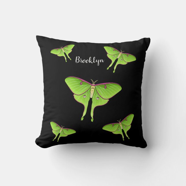 Coussin Illustration de Luna Moth (Recto)