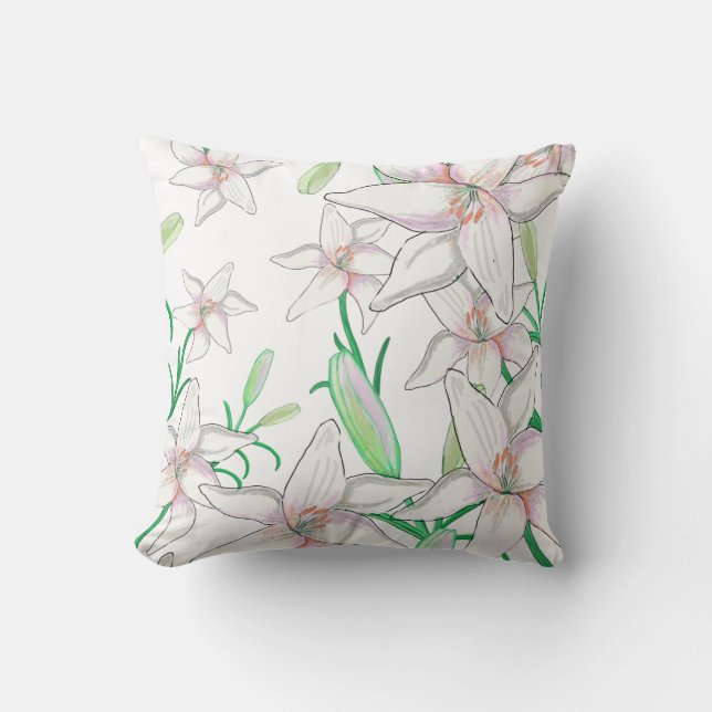 Coussin Illustration de lys blanc (Recto)