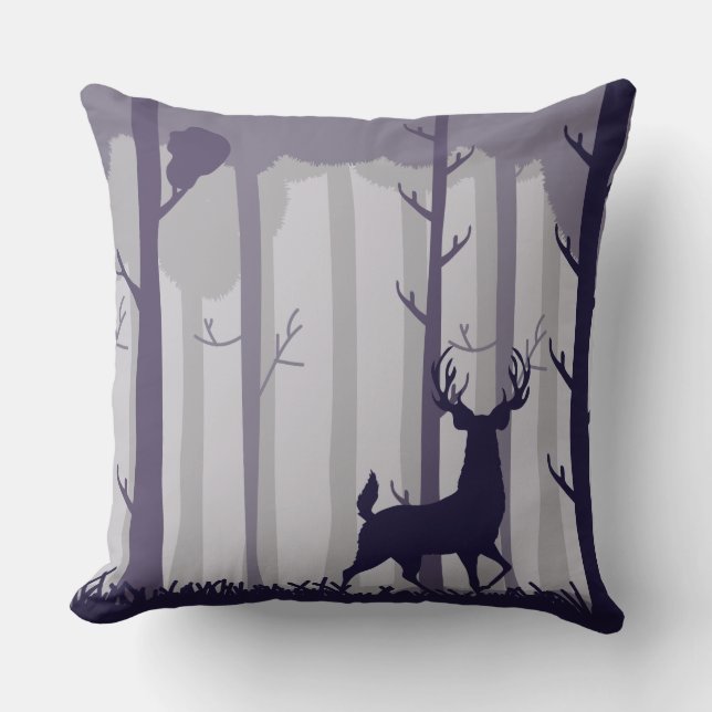 Coussin Illustration de mâle de forêt (Recto)