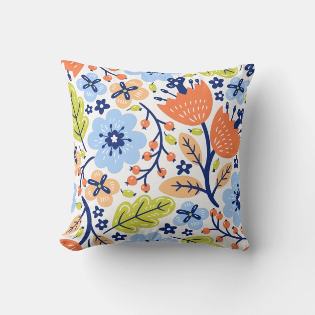 Coussin illustration de motif floral (Recto)