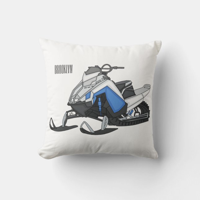 Coussin Illustration de motoneige (Recto)