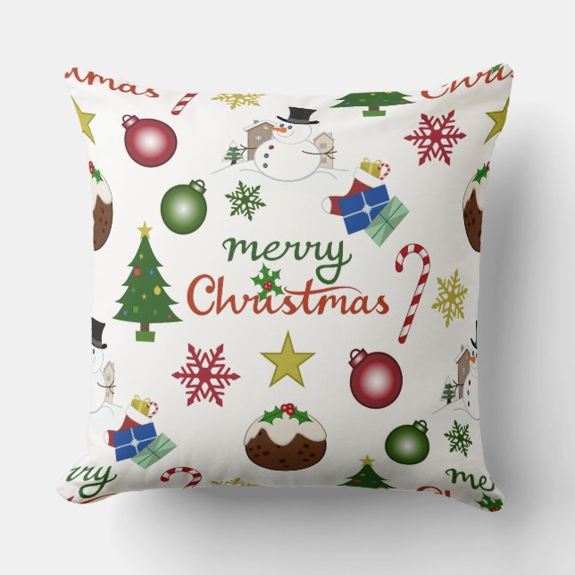 Coussin Illustration de Noël Mix Lg Motif (Recto)