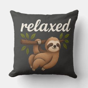 Coussin Illustration de paresseux détendu drôle et mignon