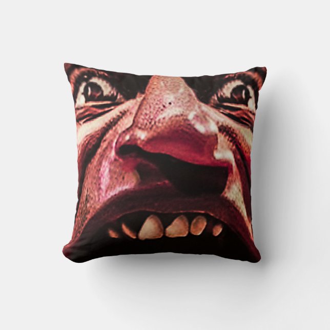 Coussin Illustration de portrait de closeup homme Terrifié (Recto)