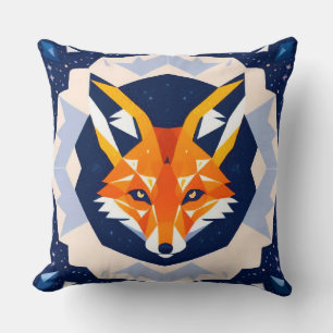 Coussin Illustration de renard géométrique