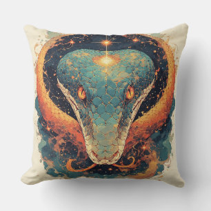 Coussin Illustration de serpent ardent pour une décoration