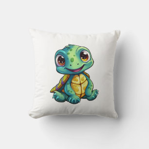 Coussin Illustration de tortue caricaturale