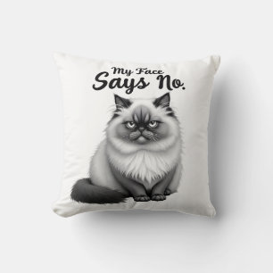 Coussin Illustration de visage de chat drôle – Art de chat