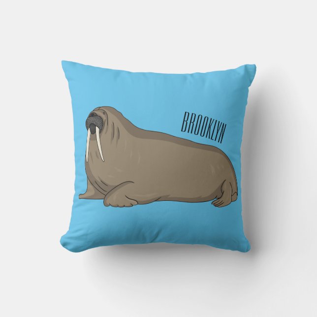 Coussin Illustration de Walrus (Recto)