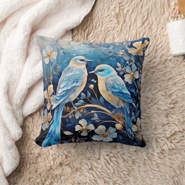 Coussin Illustration décorative Oiseaux et fleurs (Couverture)