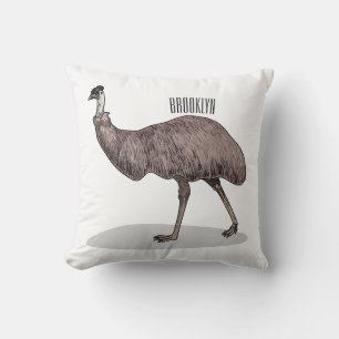 Coussin Illustration d'Emu bird