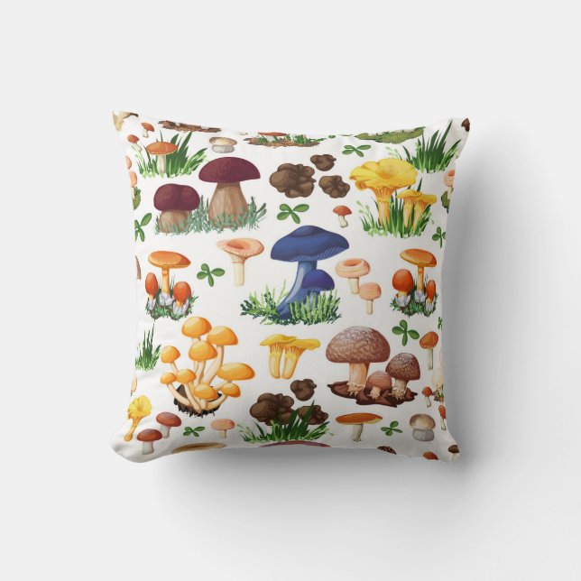 Coussin Illustration des champignons mignons (Recto)