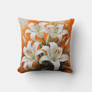 Coussin Illustration des lis blancs