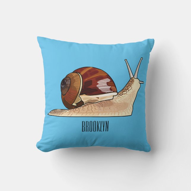 Coussin Illustration d'escargot (Recto)