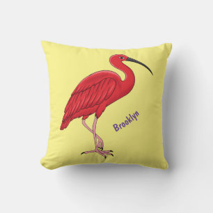 Coussin Illustration d'oiseau Scarlet ibis