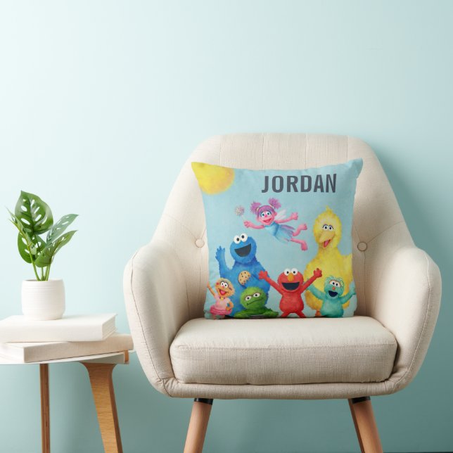Coussin Illustration du caractère de rue Sésame (Chaise)