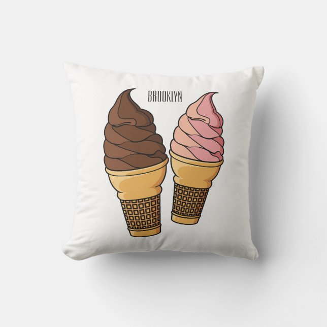 Coussin Illustration du cône de crème glacée (Recto)