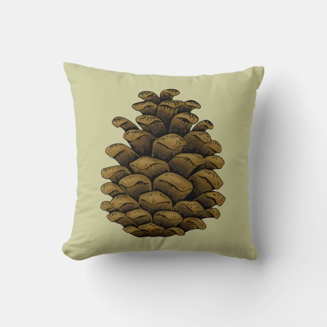 Coussin Illustration du cône de pin (Recto)