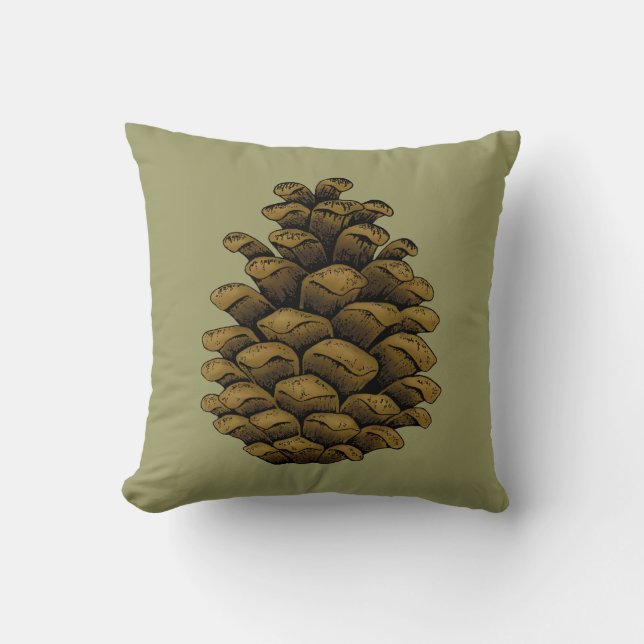 Coussin Illustration du cône de pin (Recto)