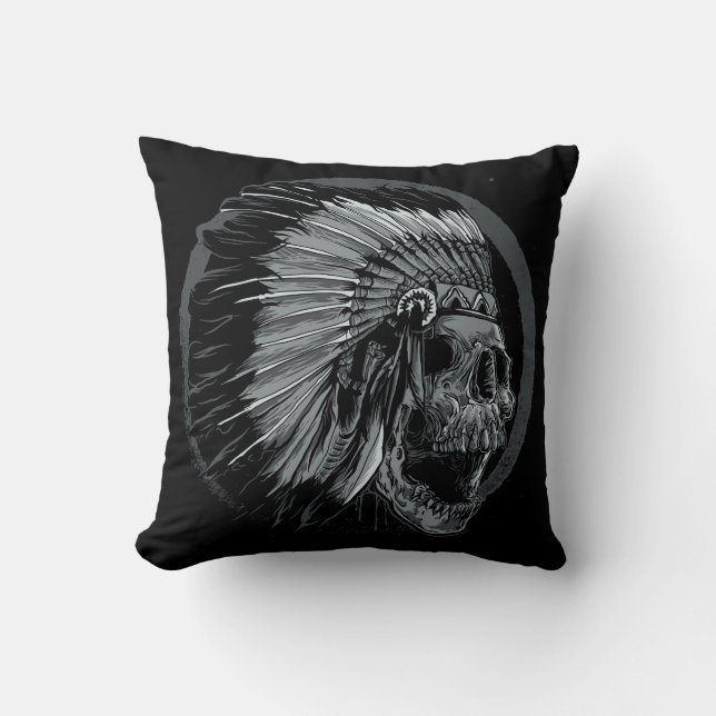 Coussin Illustration du crâne indien (Recto)